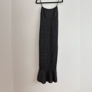 Vintage Ecru Studio Black Sparkly Glitter Maxi Dress Y2K 90s Hoco Prom Large